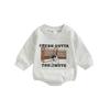 Infant Baby Boy Girl Western Clothes Long Sleeve Sweatshirt Romper Cow Print Onesie Pullover Bodysuit Cotton Fall Winter Outfit