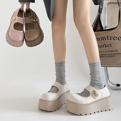 Модная платформа Толстая подошва JK Женские туфли Мэри Джейн Элегантная пряжка Платье Весна Осень Одиночная обувь