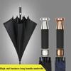 Long Automatic Umbrella Outdoors Uv Protection Business Black Gum Strong Windproof Portable with Cover Straight Handle Umbrella