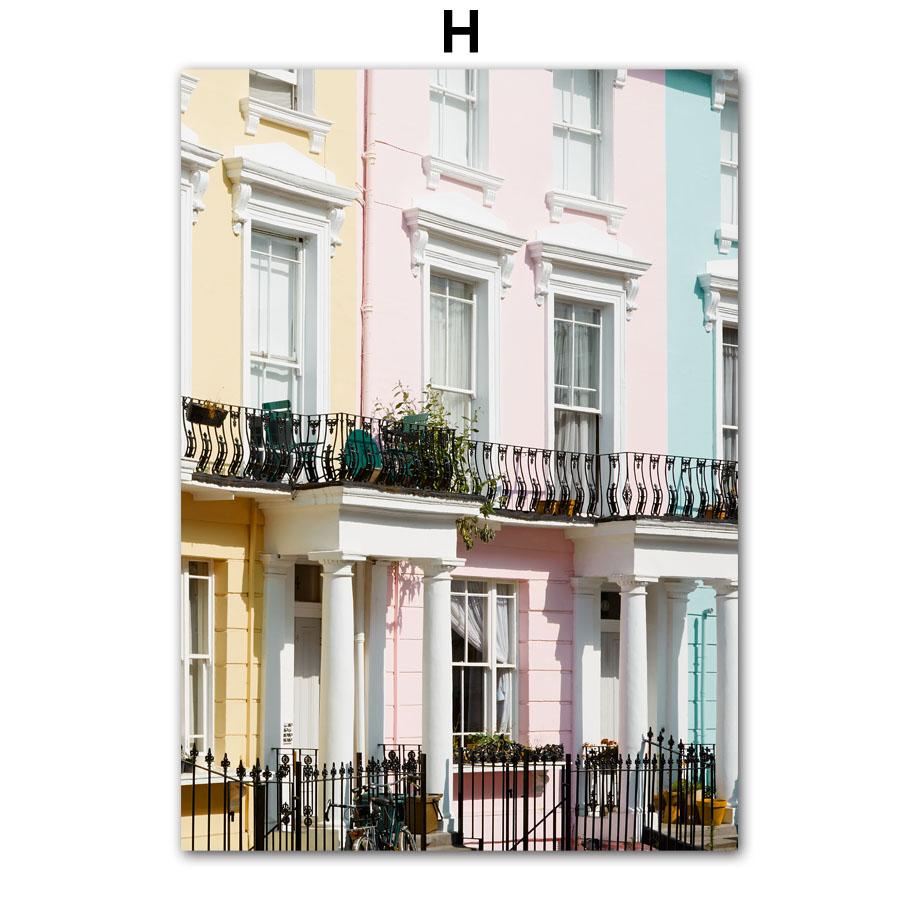 London Pink City Retro Car Ferris Wheel Wall Art Canvas Painting Nordic Posters And Prints Wall Pictures For Living Room Decor