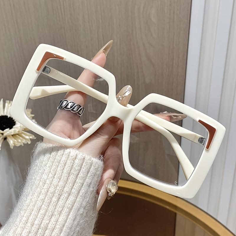 Шикарные большие квадратные очки с прозрачными линзами — в винтажном стиле, блокирующие синий свет, модный аксессуар для женщин