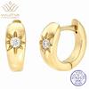 WUIHA Vintage 100% 925 Sterling Silver VVS1 D Color Real GRA Moissanite Diamonds Wedding Engagement Earrings Hoops Fine Jewelry