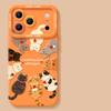 Котёнок подходит для чехла для мобильного телефона iPhone17 Apple 14 милый питомец 16promax мягкий 15 ремешок литературный чехол 13