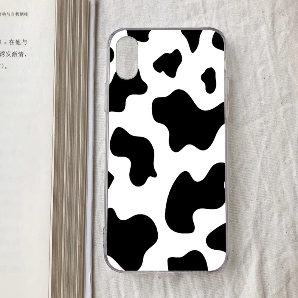 Чехол для телефона с узором "Корова" для iPhone 15 13 14 Pro Max XS XR 12 11 Pro 13 Mini 6 7 8 Plus Прозрачная задняя крышка Capa