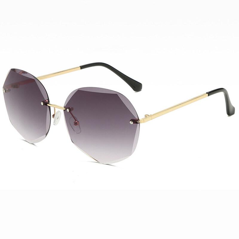 Модные женские новые солнцезащитные очки женские безрамные солнцезащитные очки с отделкой солнцезащитные очки с отделкой из полигональных линз женские очки