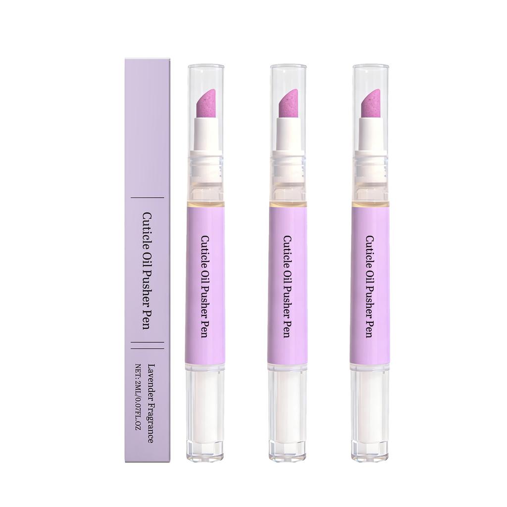 1/2/3/5PCS 2In1 Cuticle Oil Pusher Pen Lavender Removes Repairs Dry Cracked Nails Moisturizing Hangnail Treatment Manicure Care