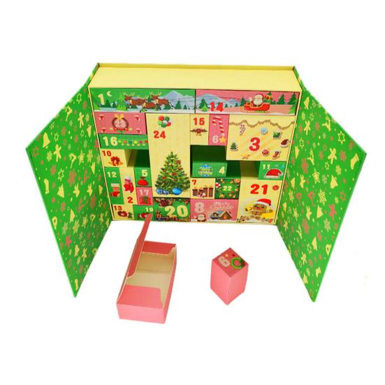 Рождественский адвент-календарь для заполнения 24-дневного обратного отсчета до Рождества Подарочный набор Пустые коробки для детей Игрушки Угощения