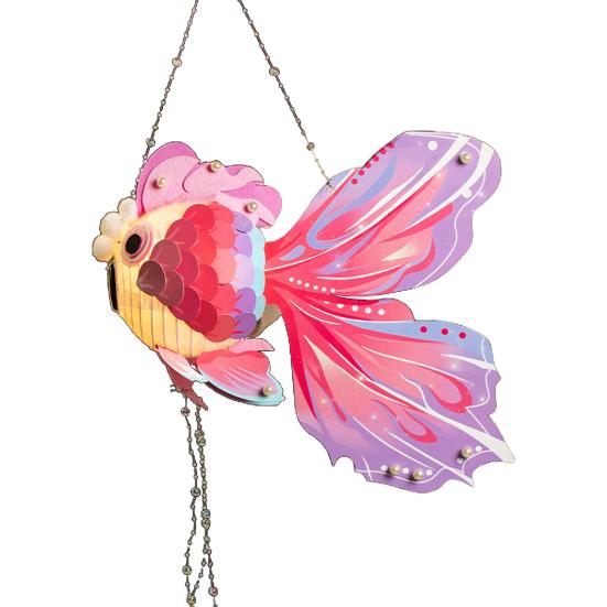 1 комплект бумажный фонарь с золотой рыбкой с полюсом на батарейках DIY ручной работы китайский Новый год Фестиваль середины осени рыбный ночник материал сумка подарок детям