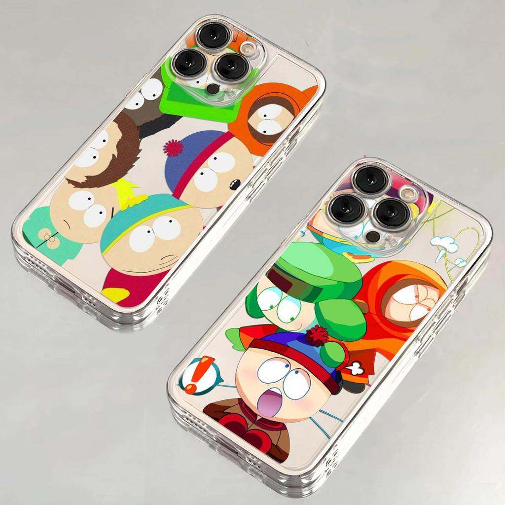 Смешные мультфильмы S-South-Park Чехол для телефона для iPhone 17 Air 16 e 15 14 13 12 11 Pro Max Plus Mini SE 2020 2022 Прозрачный чехол