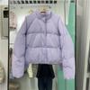 Пуховик женский новый маленький дизайн сенс белый утиный пуховый хлеб куртка молочно-голубой короткий жакет