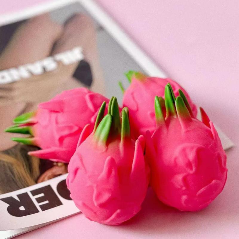 Non-Toxic Dragon Fruit Squishy Stress Reliever Simulation Slow Rising Squeeze Decompression Toy for Office Fidget