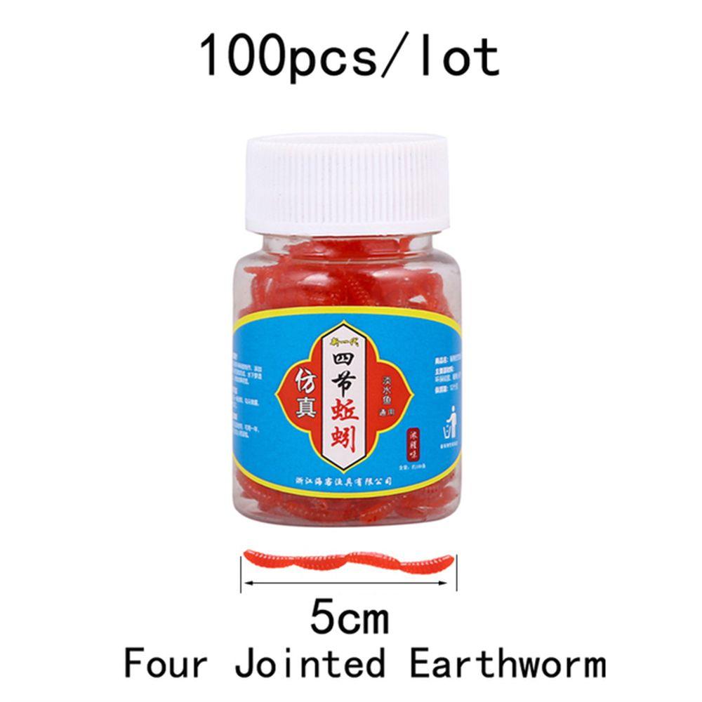 100pcs/Bottle Realistic Trout Soft Lure bloodworm Worm Red Baits EarthWorm Fishing Lure