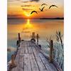 Украшение дома DIY 5D Алмазная вышивка Пейзаж Озеро с закатом Наборы для вышивки крестом