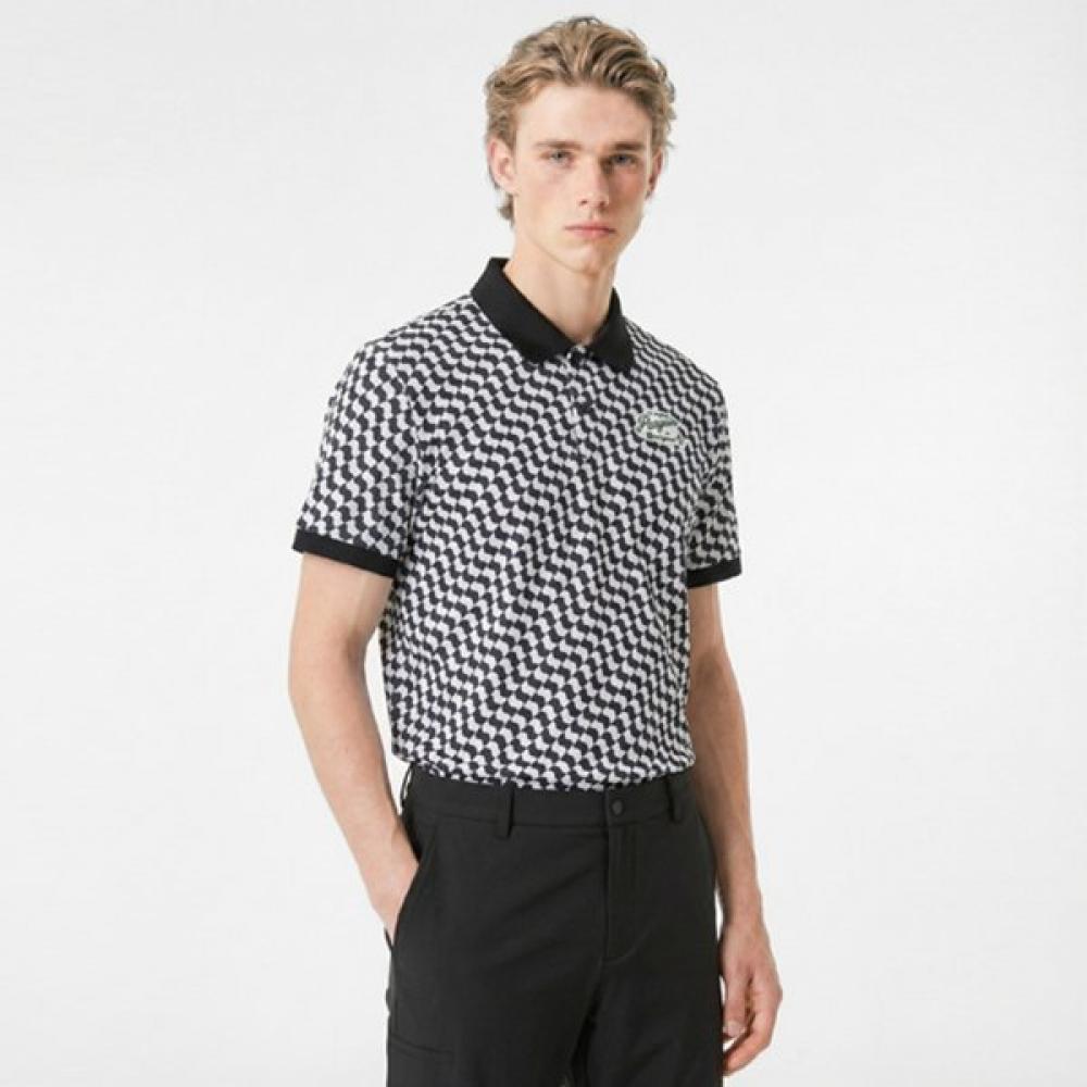 MunSingwear Men S Wave Pattern Short Sleeve Polo Shirt Black mr221ptS43