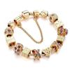 New DIY Alloy Large Hole Bead Bracelet Gold Bead String Bracelet with Diamond Jewelry Bracelet