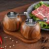 2PCS/Set Salt and Pepper Grinder Sets Pepper Mill Manual Freshly Ground Seasoning Bottle Ceramic Core Solid Wood Pepper Grinder