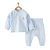Baby Cotton Pajama Set With Snap High-Waist Belly Cover Sleepwear Toddlers Fall