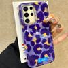 Ретро Градиентный фиолетовый Леопард Девушка Вихревая Текстура Чехол для телефона для Samsung Galaxy S25 Edge S24 S23 S22 S21 S20 FE Plus Ultra Чехол