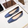 Women's Leisure Ol Commuting Retro Fashion Flat Shoes Square Head Soft Leather Single Shoes
