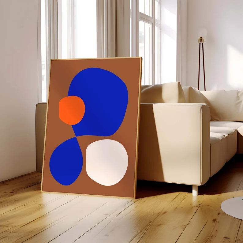Colourful Red Green Blue Minimalist Abstract Modern Art Poster Unframed Canvas Print Wall Decor Perfect Gift for Bedroom Living Room Home Office
