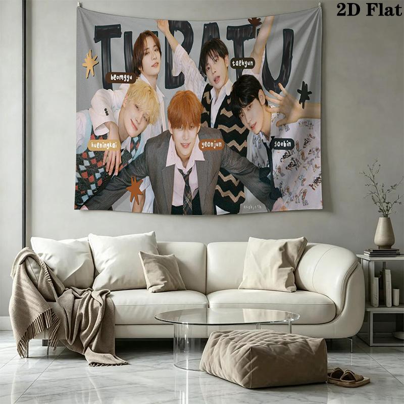 TXT Poster Wall Tapestry Aesthetic Wall Hanging Printed Fabric Blanket Decorative Tapestries for Bedroom Living Room Home Decor