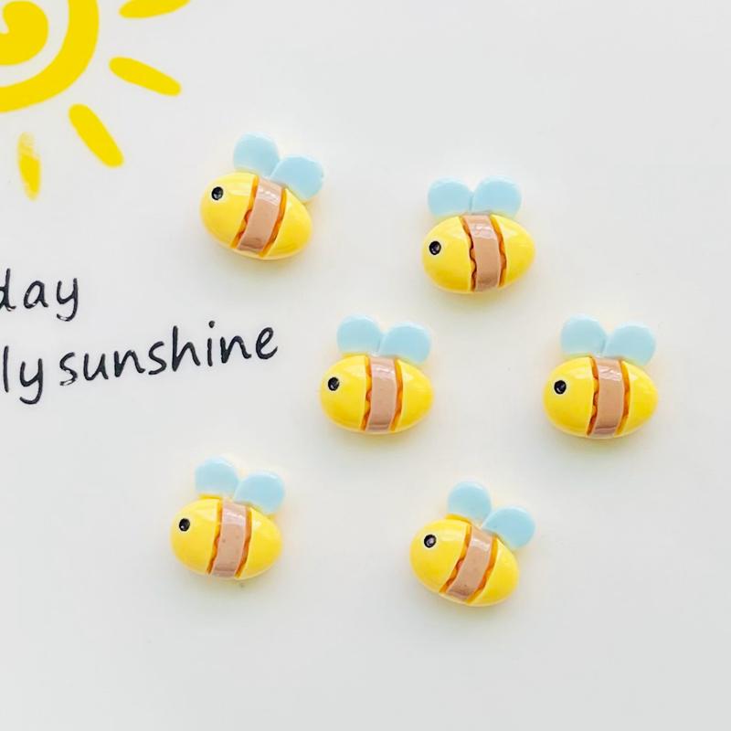 40 Pcs New Cute 11*11Mm Resin Mini Little Bee Flat Back Stone Figurines Diy Jewelry Wedding Scrapbook Manicure Accessories A129