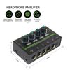 Btuty Headphone Amplifier 4 Channel Stereo Headphone Amplifier Mini Audio Amplifier with Power Adapter DC 12V Interface Portable Earphone Amplifier