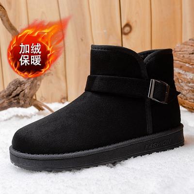 Женские зимние ботинки на толстой подошве 2025 новая осень и зима короткие голенища снежный хлопок на подкладке и утолщенные верхняя одежда Северо-восток теплые хлопковые ботинки