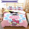 3pcs Sanrio3 Design Cover Set - HD Printed Bedding with 1 Cover and 2 Pillowcases - Perfect for Home and Dorm Decor
