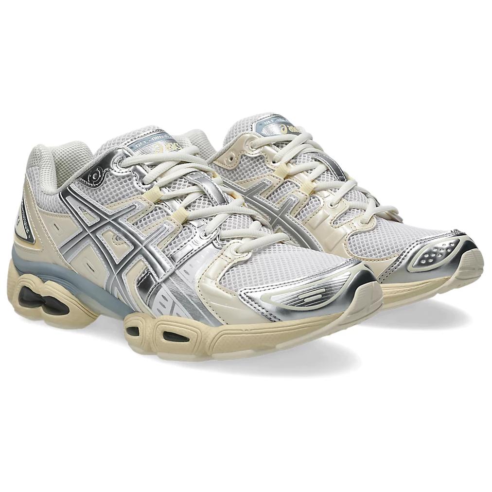 Asics Gel Nimbus 9 White Pure Silver Unisex Sneakers 1201A424-106
