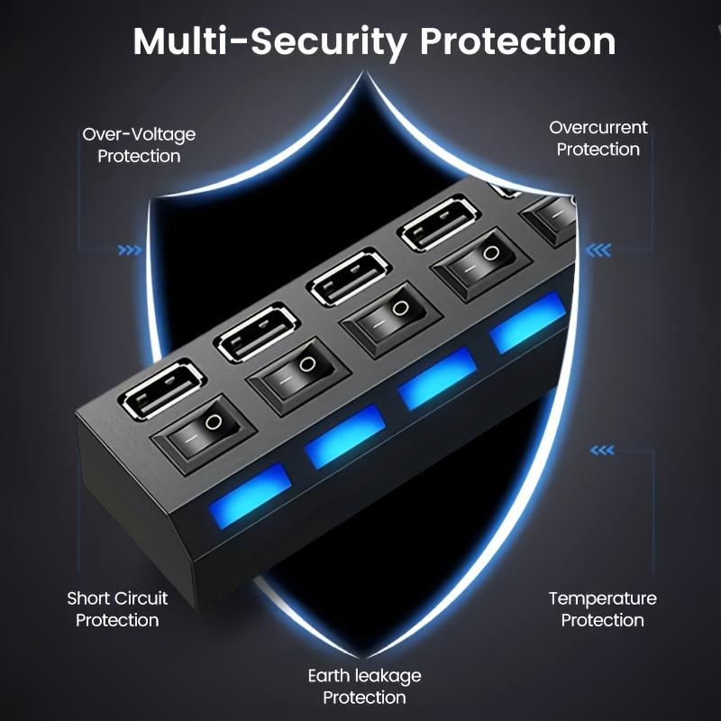 7 портов/4 порта светодиодный USB 2.0 адаптер-концентратор переключатель включения/выключения питания для портативного компьютера