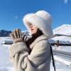Cold Fluffy Fur Bucket Hat Thicken Plush Fisherman Hat New Berets  Women