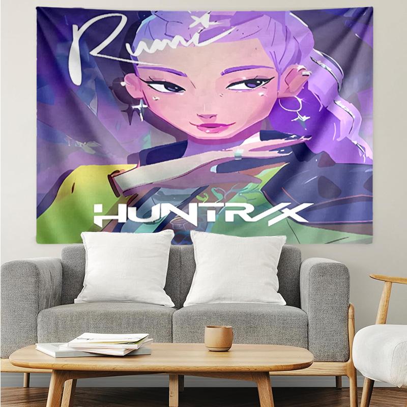 Kpop Hunter11 Tapestry for Bedroom Aesthetic Classroom Tapestries Wall Hanging for Living Room Dorm Office,Ideal Creative Gift