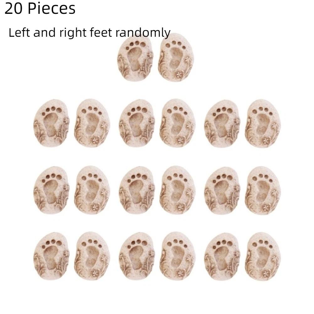 20PCS Small Footprint Paving Stones Decorative Footprint Micro Landscape Decoration Pathway