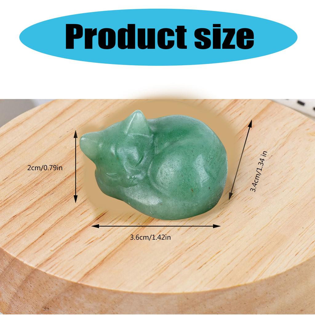 Натуральный кристалл спящая кошка резьба кристаллы спящая кошка статуэтка ручная работа каменное искусство фигурка для домашнего декора подарок