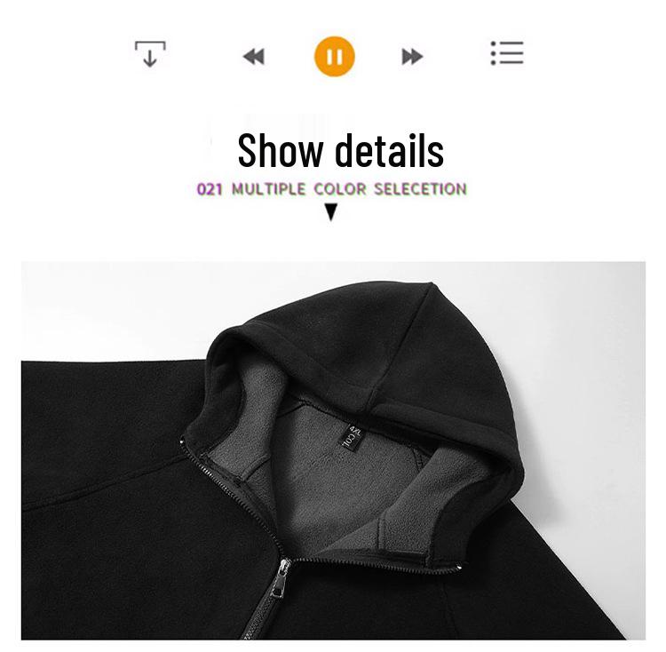 Men's Plus Size Thick Fleece Hooded Jacket - Extra Warm and Composite Design