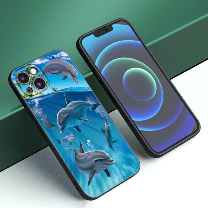 Marine Dolphin Phone Case For iPhone Samsung Galaxy Redmi Xiaomi Oppo OnePlus Note S A 7 8 9 10 11 12 13 14 20 21 22 23 53 54 Pro Max Ultra TPU Soft