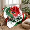 Portugal Football Printed Flannel Blanket Skin Friendly Warm Decorative Throw for Indoor Couch Bed Daily Use