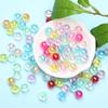 50/100pcs/Pack 6MM-10MM 22 Colors Iridescent Acrylic Round Shape Beads for DIY Jewelry Making Handmade
