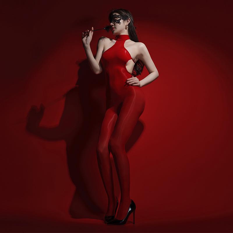 «6D Super Shiny Horse Oil Чулки комбинезон с открытой промежностью и открытой спиной – сексуальный, обтягивающий, соблазнительный, обертывание на все тело»