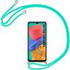 Protective Case - BOOLING - for Samsung Galaxy M33 5G - Transparent - Reinforced - Shockproof with Turquoise Shoulder Strap