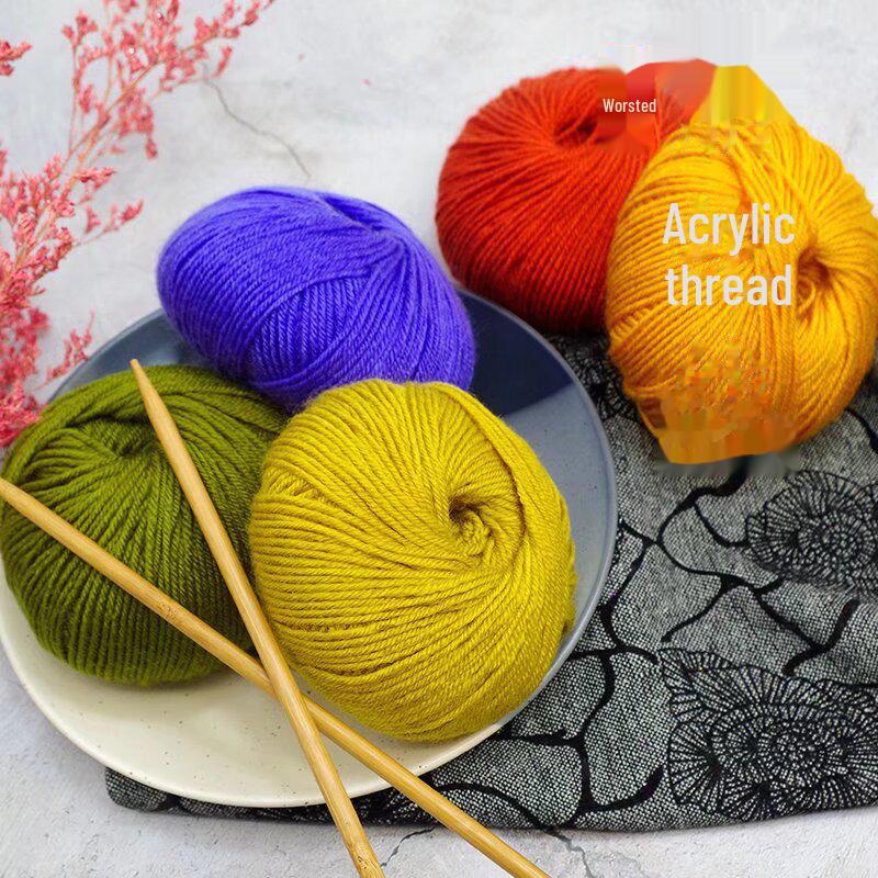 Клубок акриловой пряжи для вязания свитеров, крючков, обуви, тапочек, изделий ручной работы.