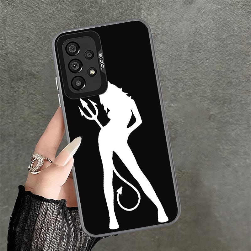 Devil Girl Silhouette Cool Shockproof Phone Case for Samsung A17 A16 A15 A14 A37 A57 A36 A56 A26 A35 A55 A25 A34 A54 A24 A13 A23