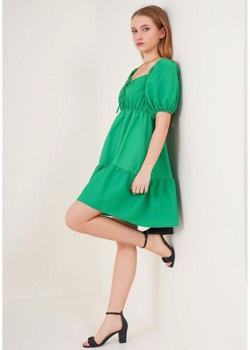 MT Clothes - Green Poplin Evasé Dress 36