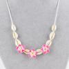 Bohemian Plumeria Flower Shell Hand-Woven Simple Pendant Necklace Egg Flower Collar Choker Beach Boho Summer Necklace Jewelry