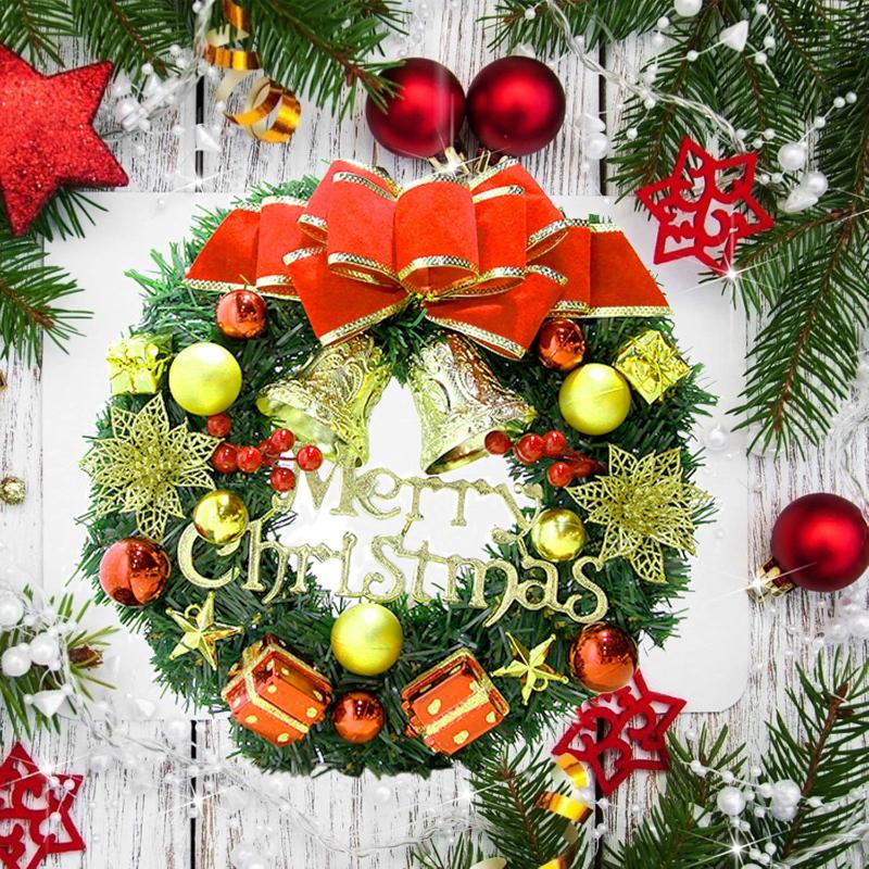 Искусственный Сосновый Рождественский Венок Мягкий Зеленый Праздничная Гирлянда Рождественское Украшение Двери Стены Без Огней Праздничный Домашний Декор для Вечеринки