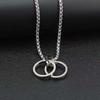 Titanium SteelMen's Necklace Lady's Necklace Double Ring Pendant Hip Hop Titanium Necklace Pendant Accessories