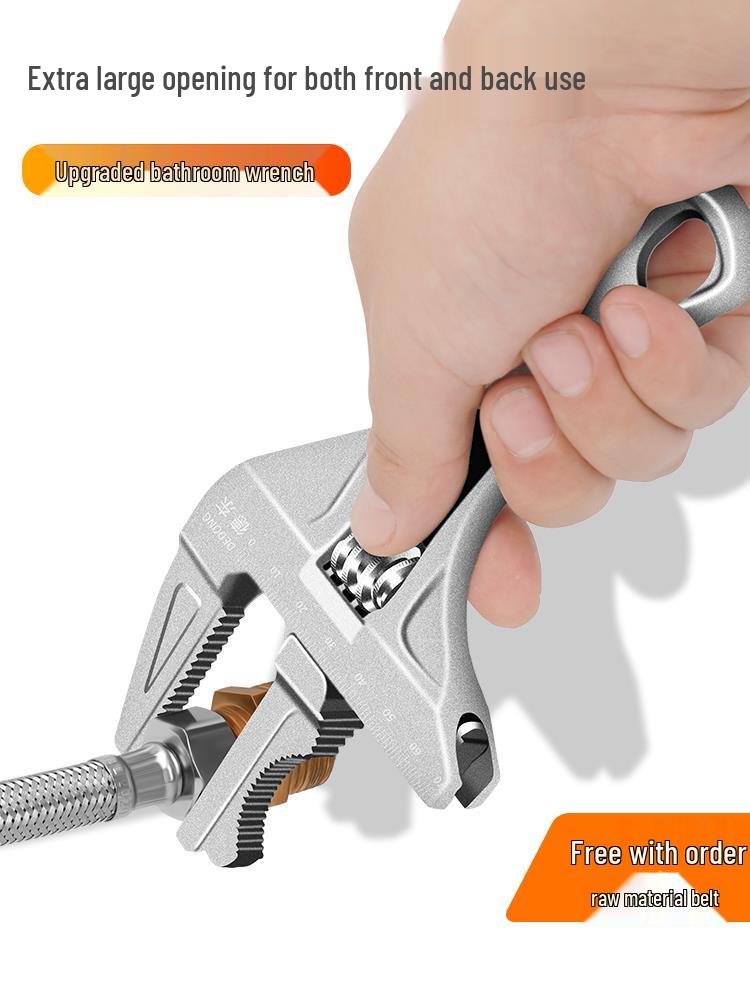 Large Opening Bathroom Wrench for Multifunctional Faucet, Hydronic Heating, and Drain Pipe Installation