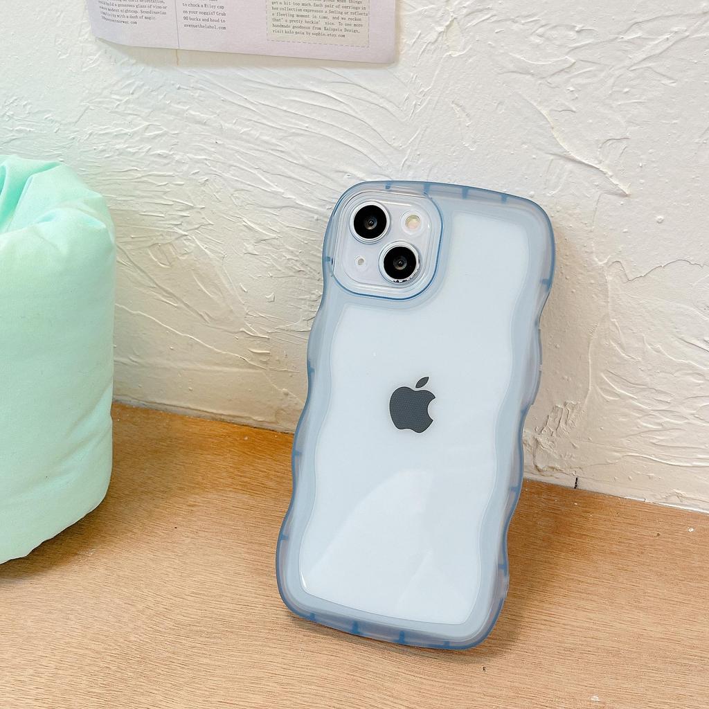 Волнистый край Мягкий защитный чехол для Apple 17PRO/16PROMAX - Полупрозрачный, Противоударный, Модный чехол