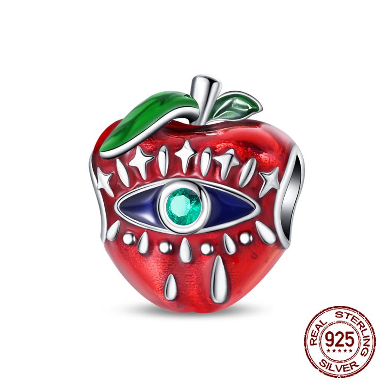Шармы Бусины Серии Красного Цвета Медь Кровь Сердце Любовь Машина Клубника Фрукты Подвеска Подходят Оригинальному Браслету-Бэнглу DIY Ювелирные Изделия